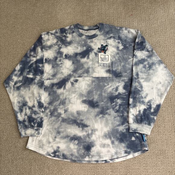 Disney Spirit Jersey Pullover Womens Sz L Stitch Walt Disney World 626 Tie Dye - Picture 3 of 10